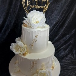 ivory with gold beads